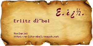 Erlitz Ábel névjegykártya